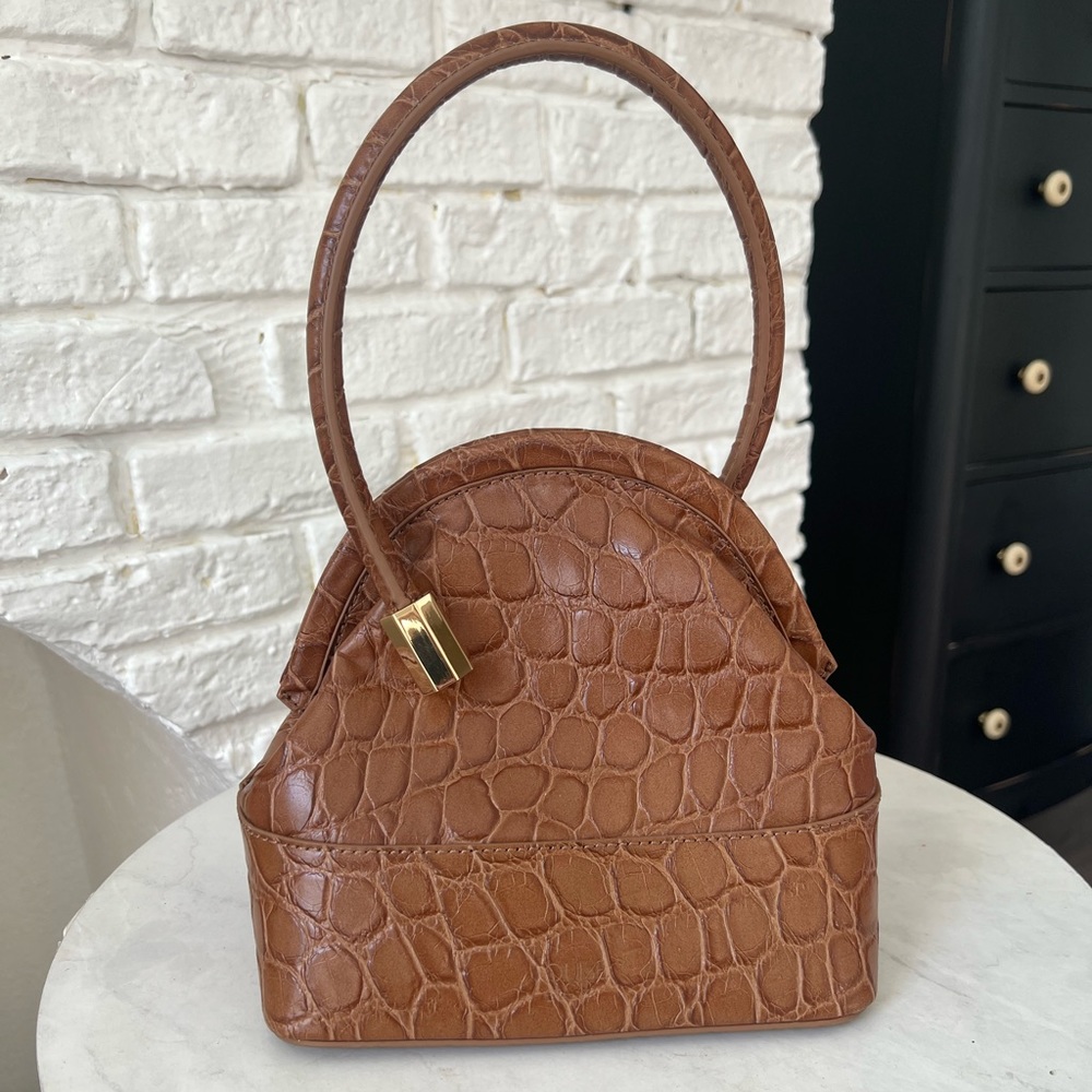 Louise et Cie Isel leather frame bag toasted almond